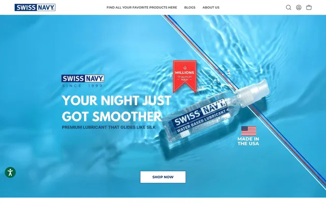 Swiss Navy e-commerce website by M.D. Science Lab